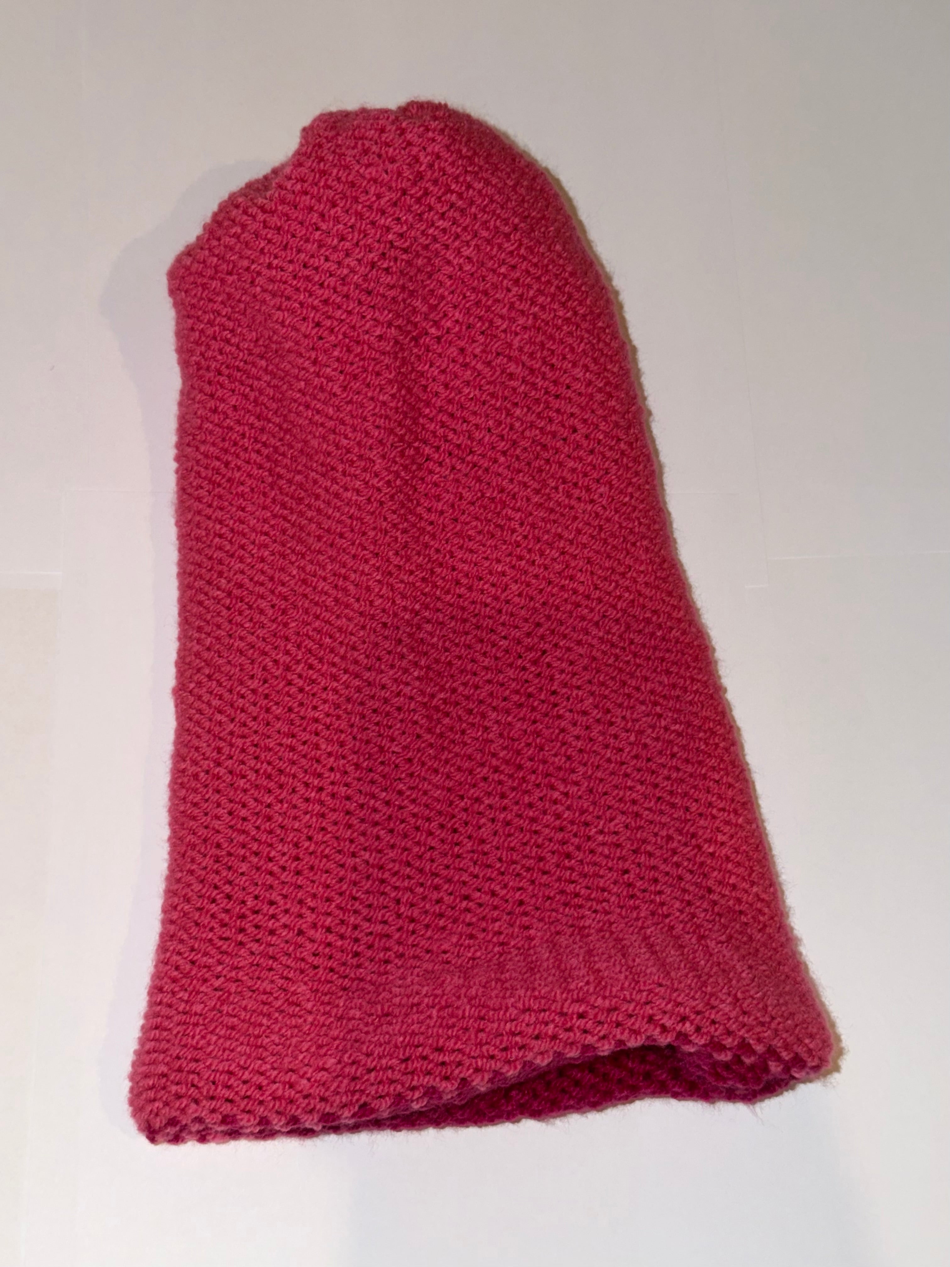 Handmade reversible wooly Beanie Hot Pink and Magenta
