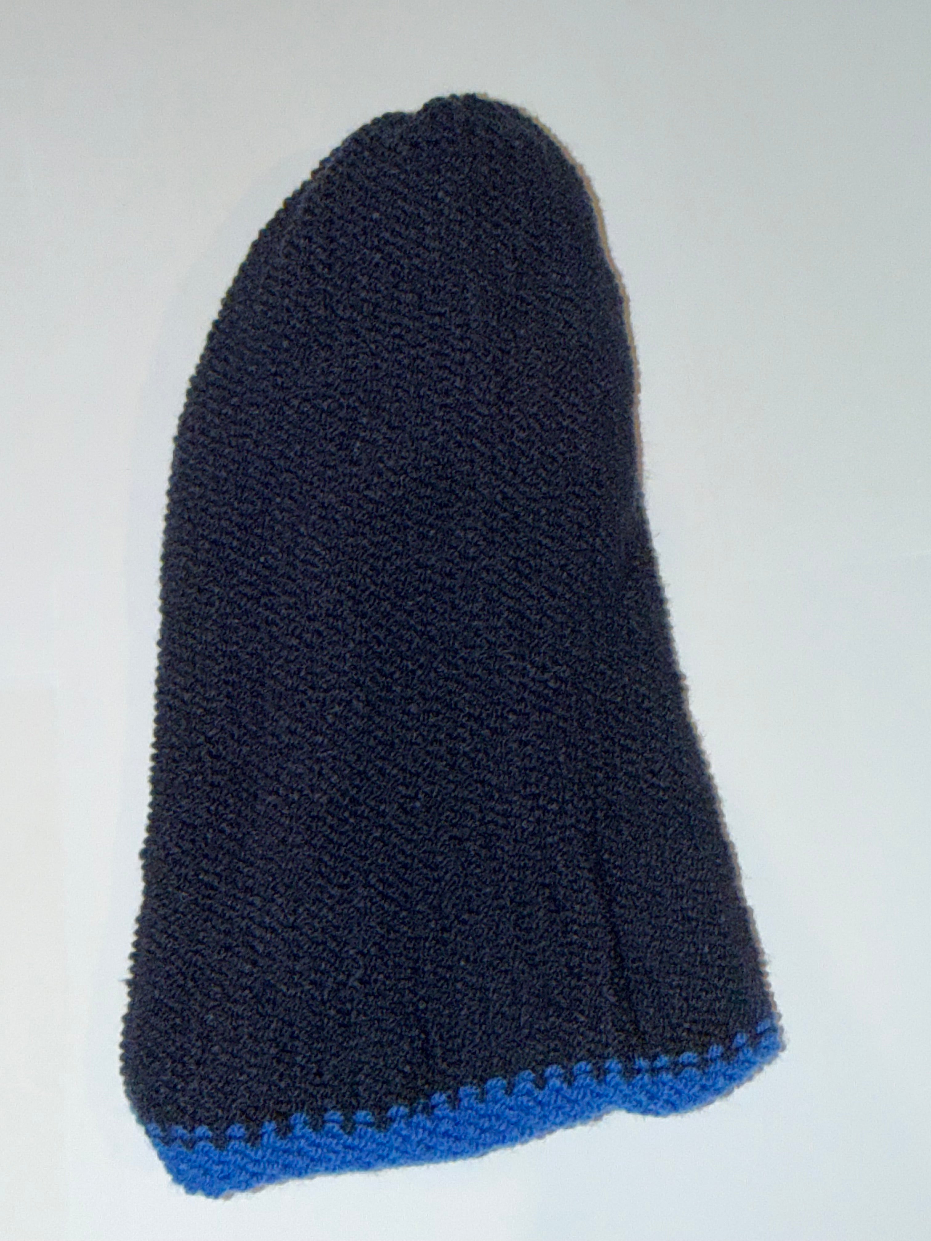 Handmade reversible wooly Beanie Navy and Dark Blue