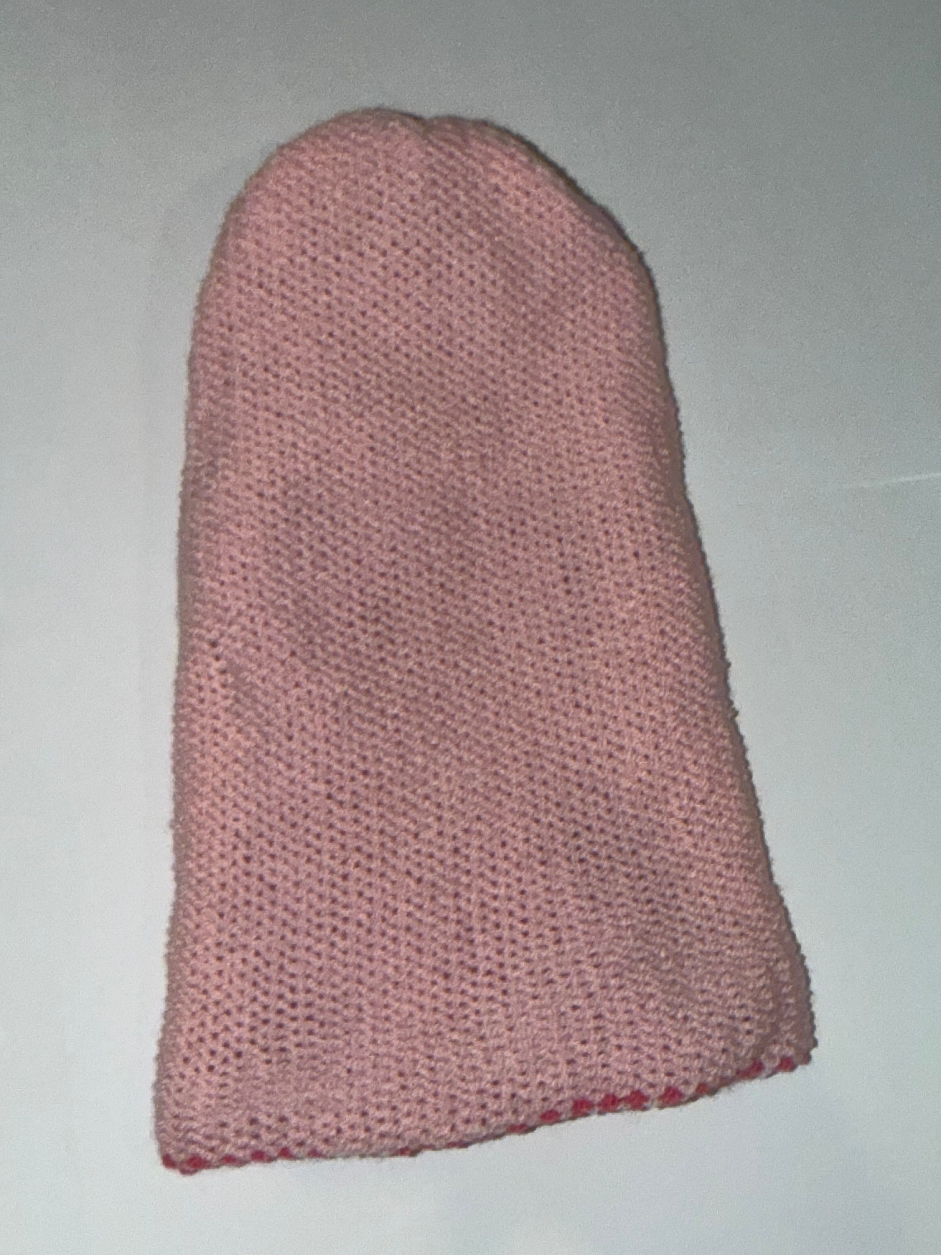 Handmade reversible wooly Beanie Hot Pink and Light Pink