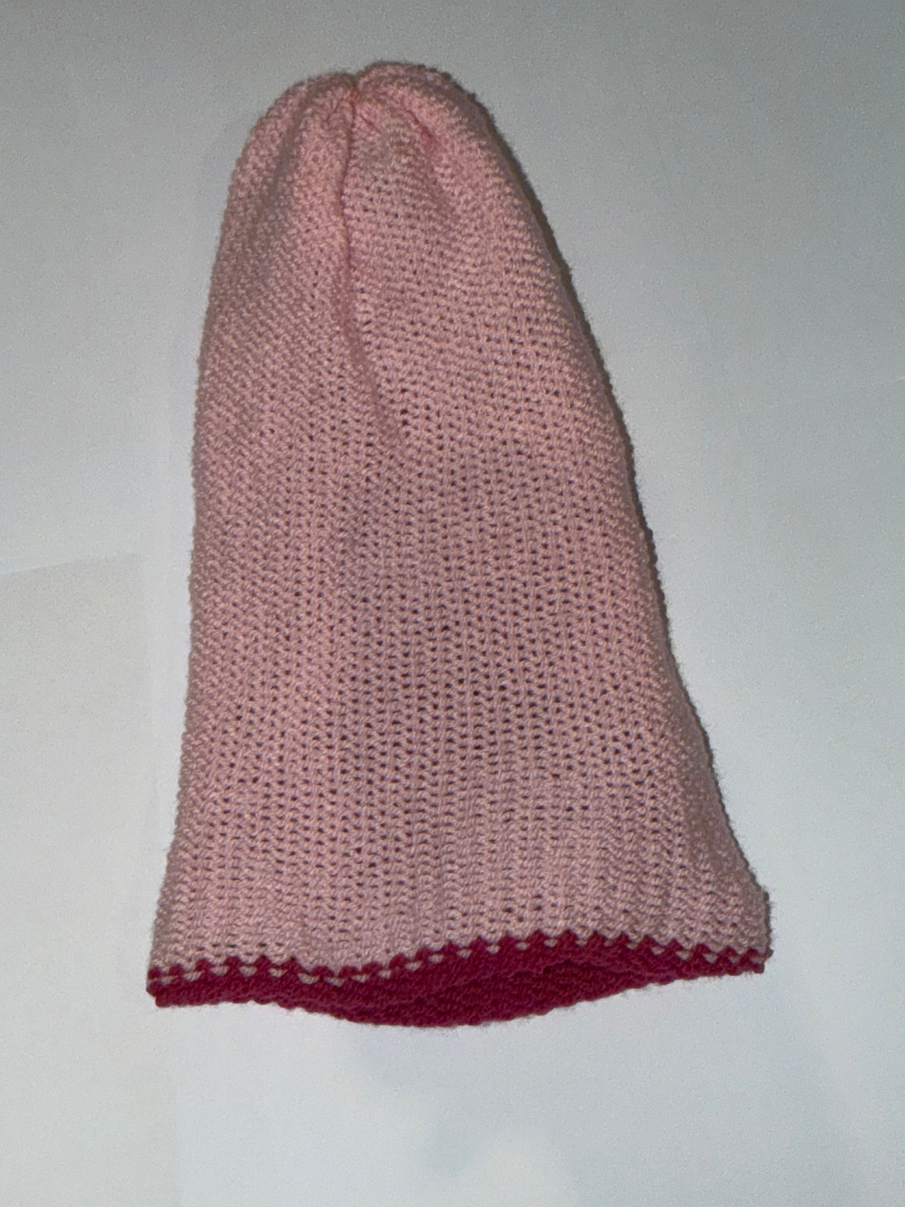 Handmade reversible wooly Beanie Hot Pink and Soft Pink