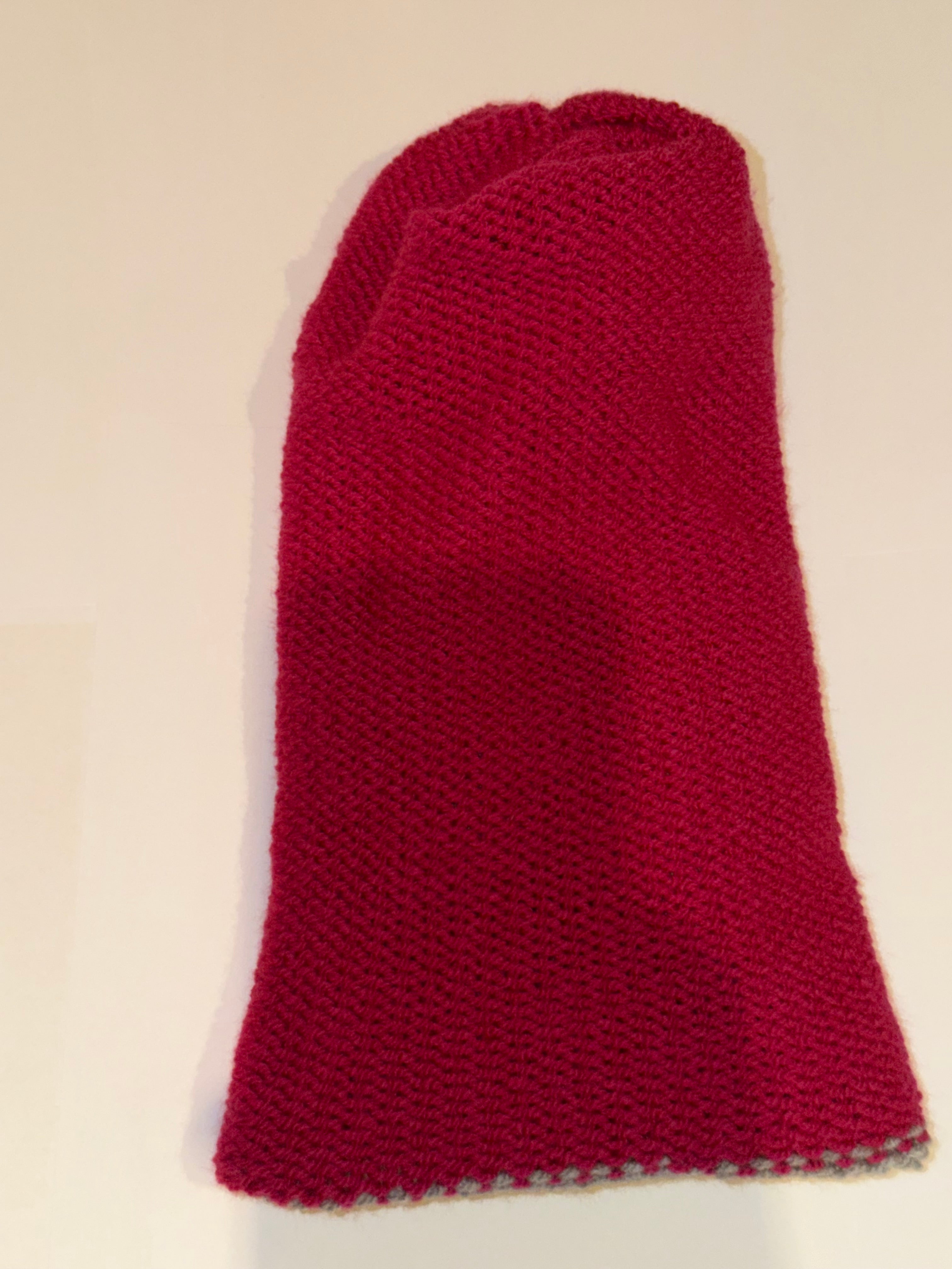 Handmade reversible wooly Beanie Light Pink and Magenta