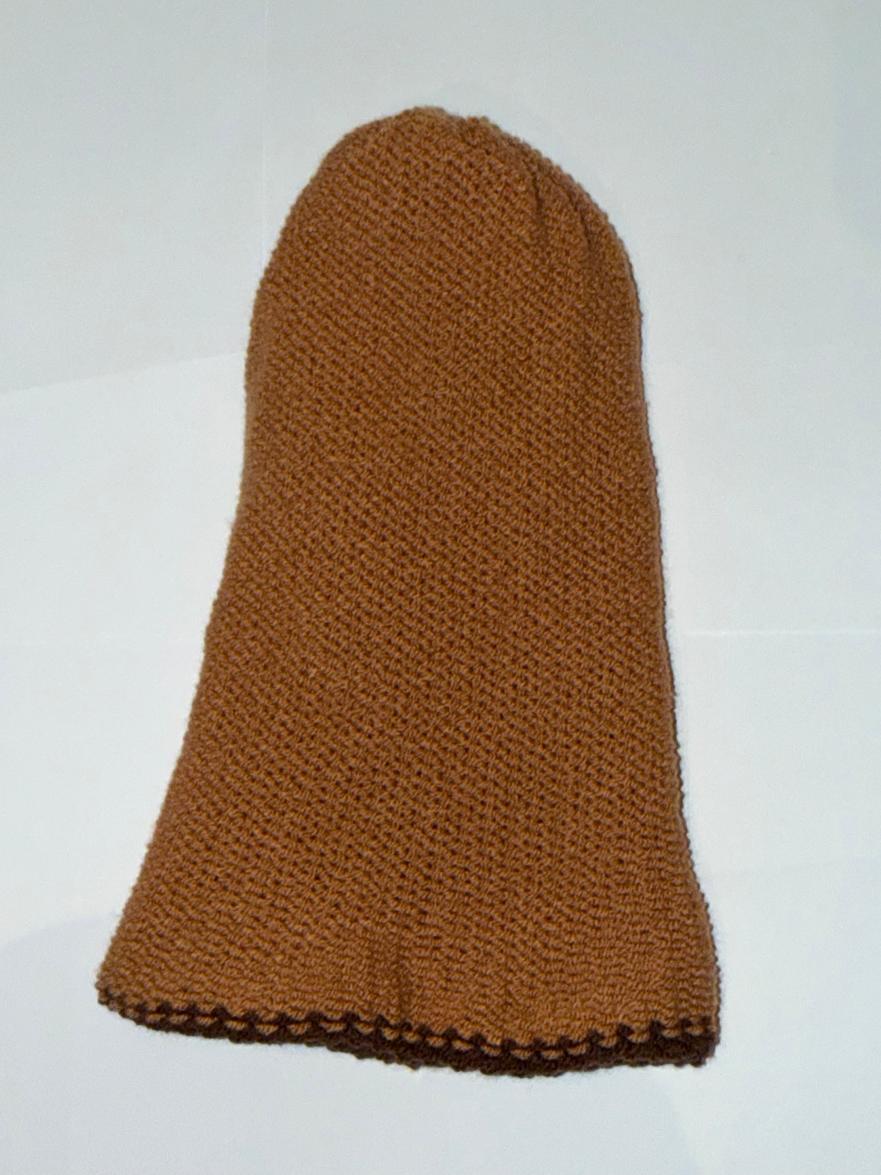 Handmade reversible wooly Beanie Brown and Mid Brown