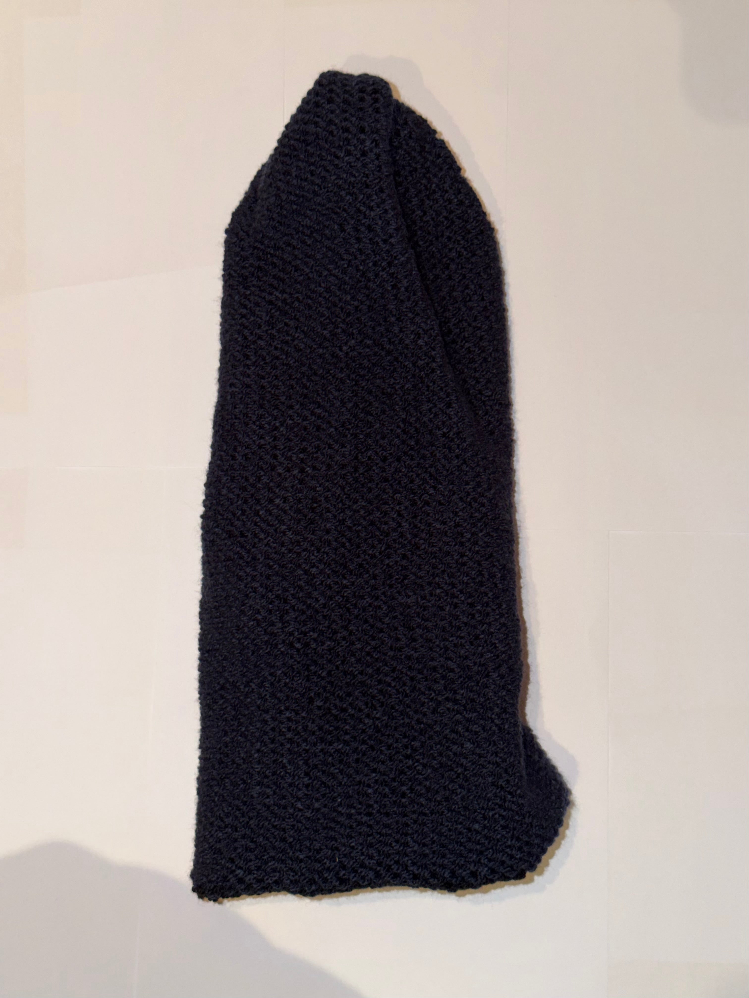 Handmade reversible wooly Beanie Navy and Black