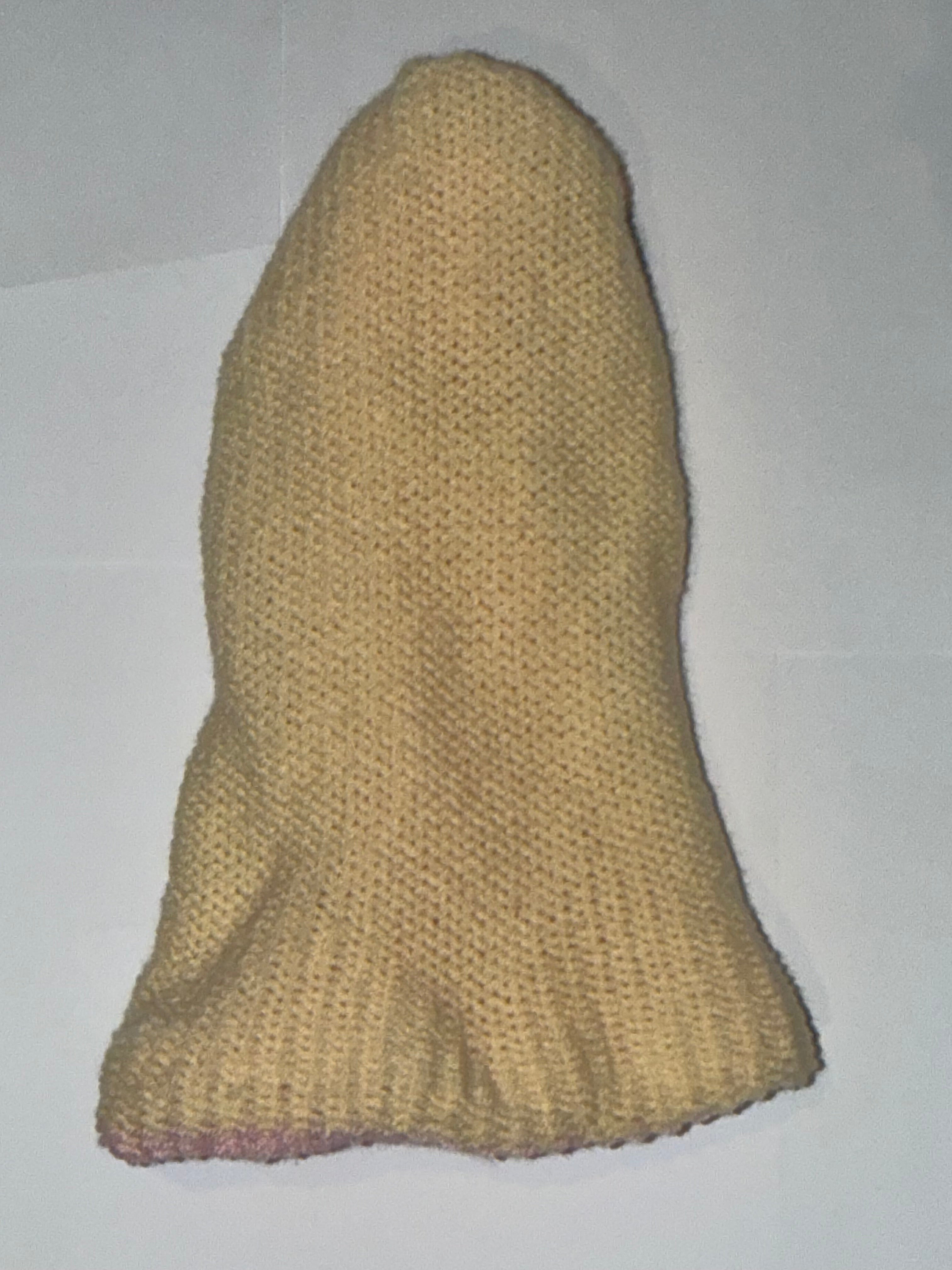 Handmade reversible wooly Beanie Light Pink and Cream