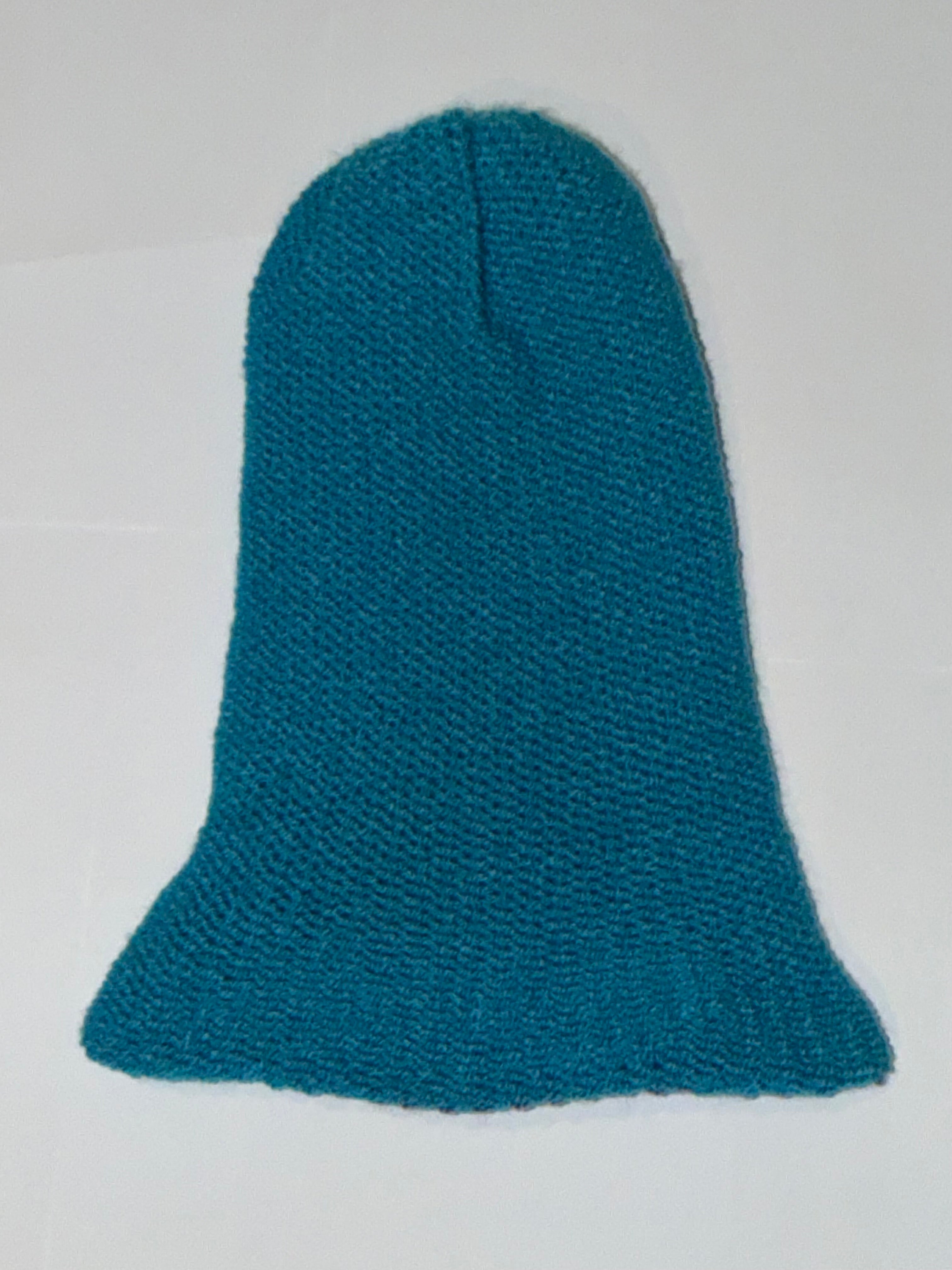 Handmade reversible wooly Beanie Dark Lilac and Dark Turquoise