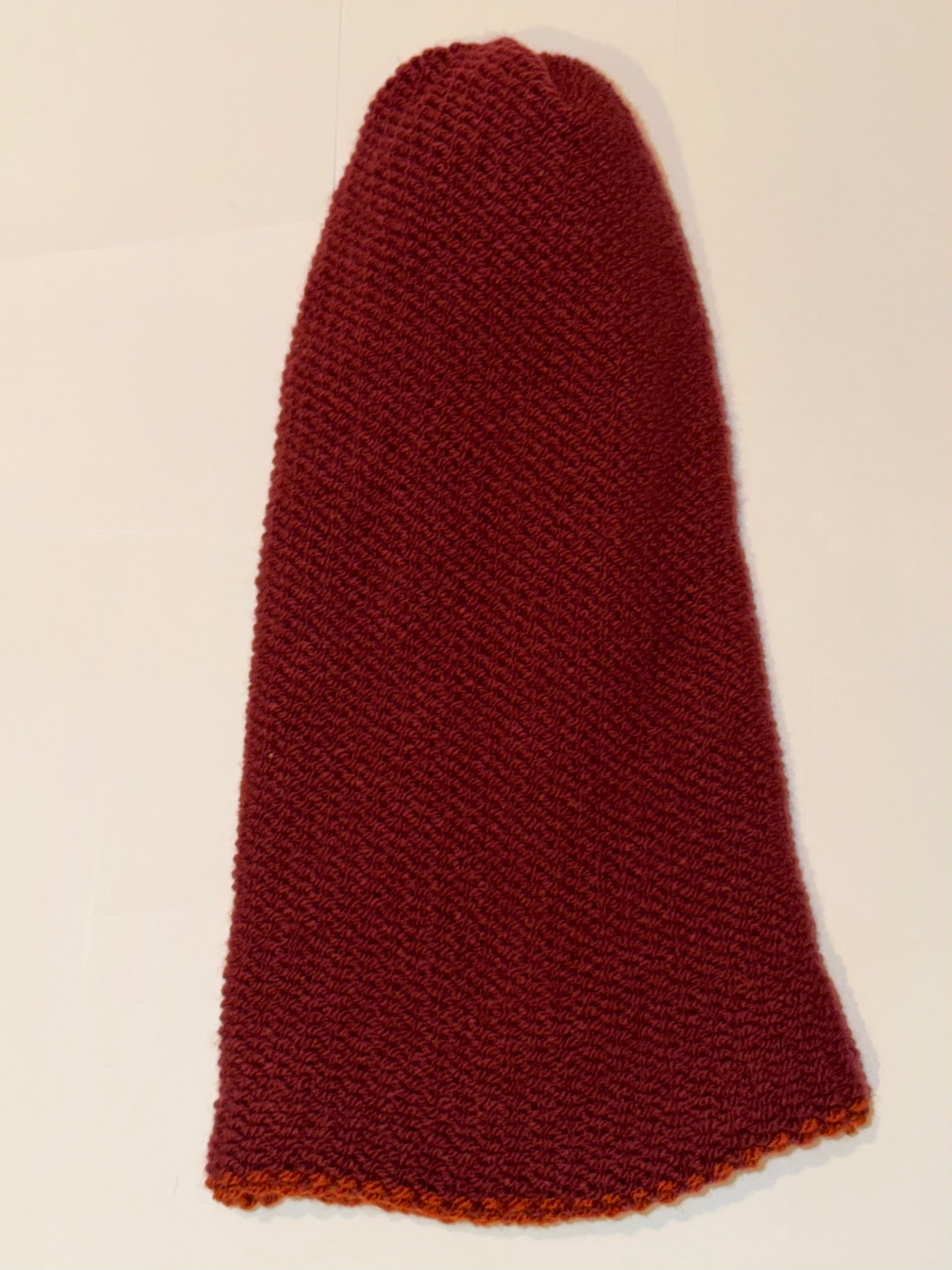 Handmade reversible wooly Beanie Plum and Fox Rust