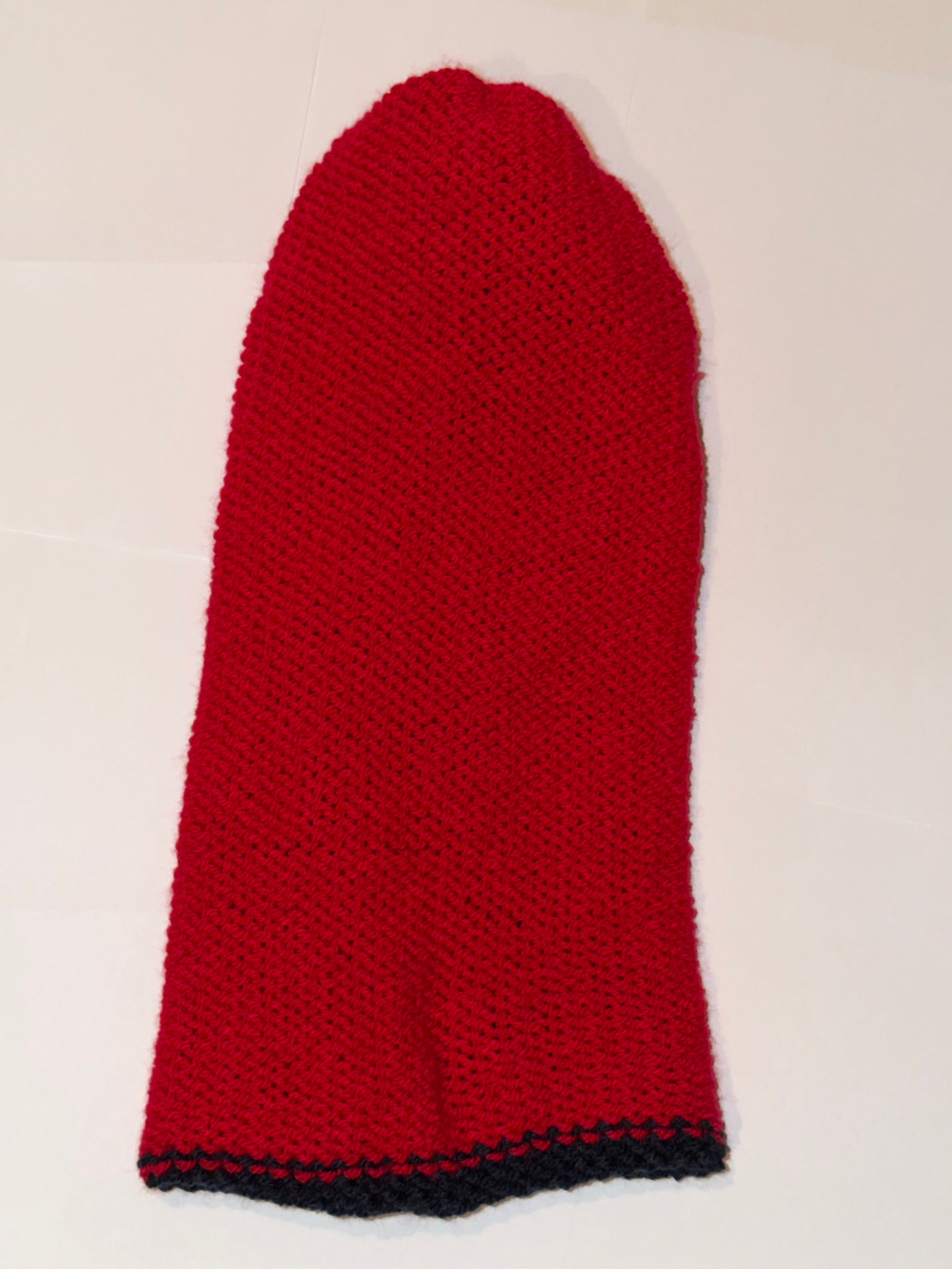 Handmade reversible wooly Beanie Navy and Red