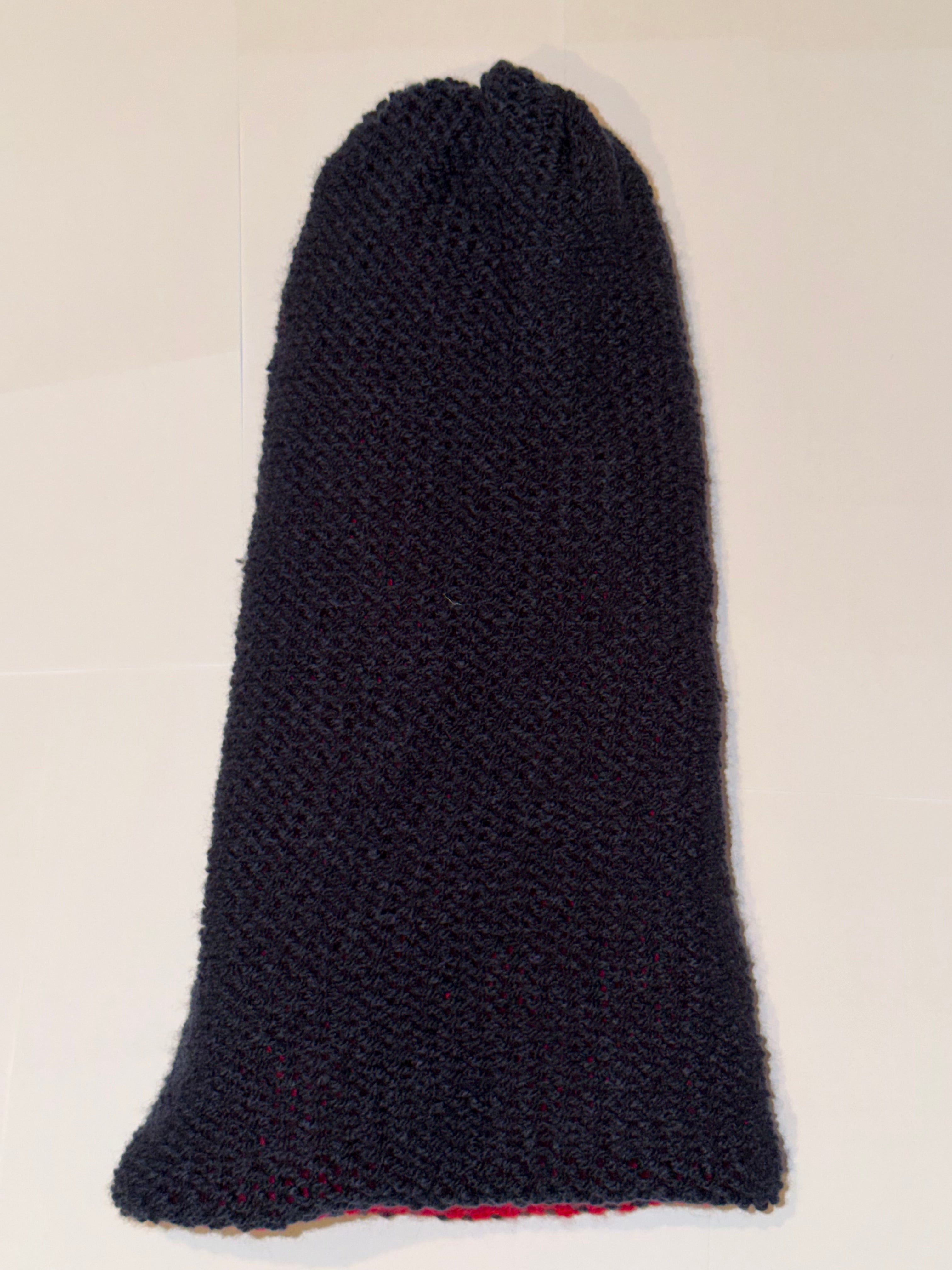 Handmade reversible wooly Beanie Navy and Red