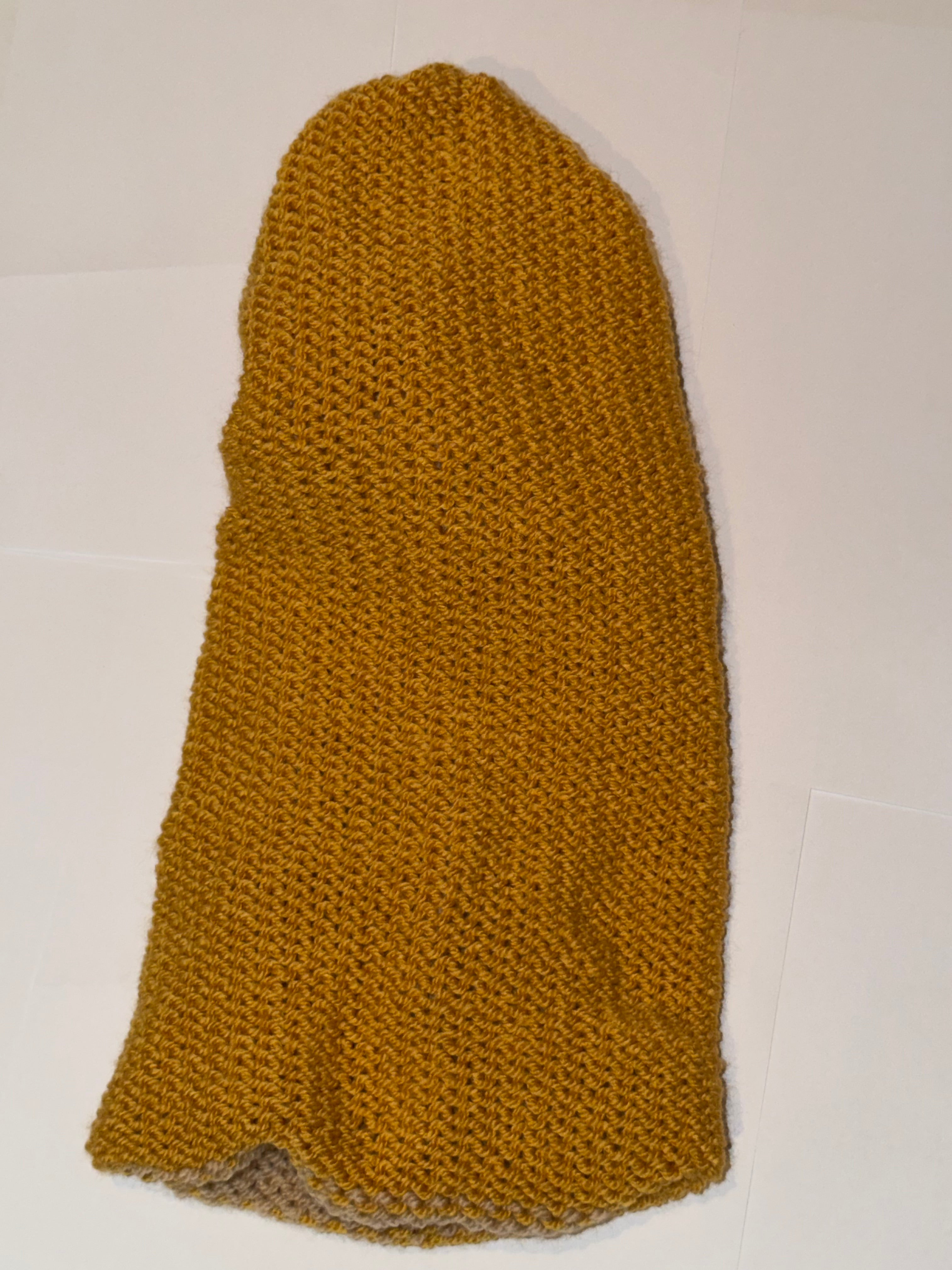 Handmade reversible wooly Beanie Gold and Honey