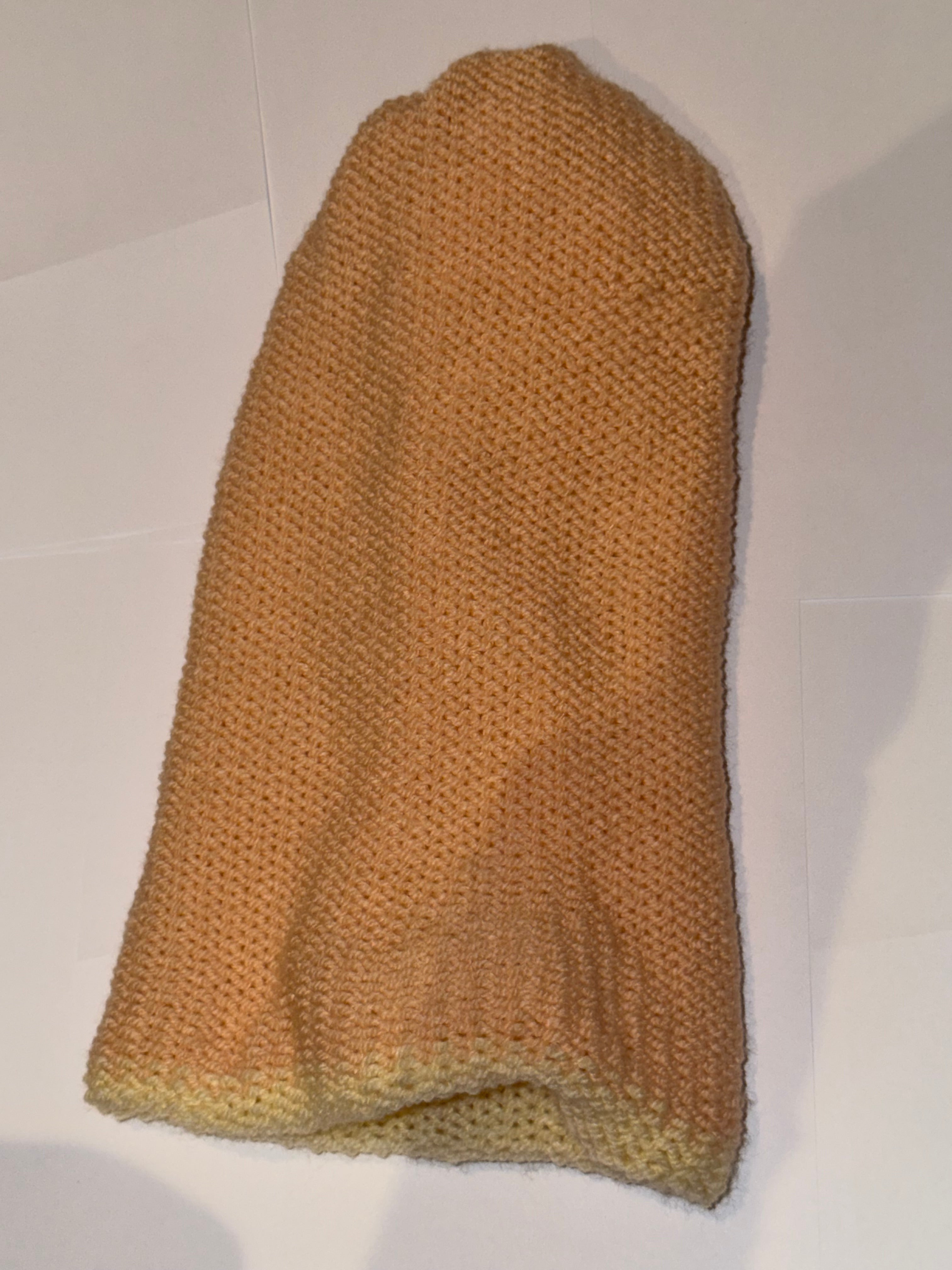 Handmade reversible wooly Beanie Cream and Cool Vanilla