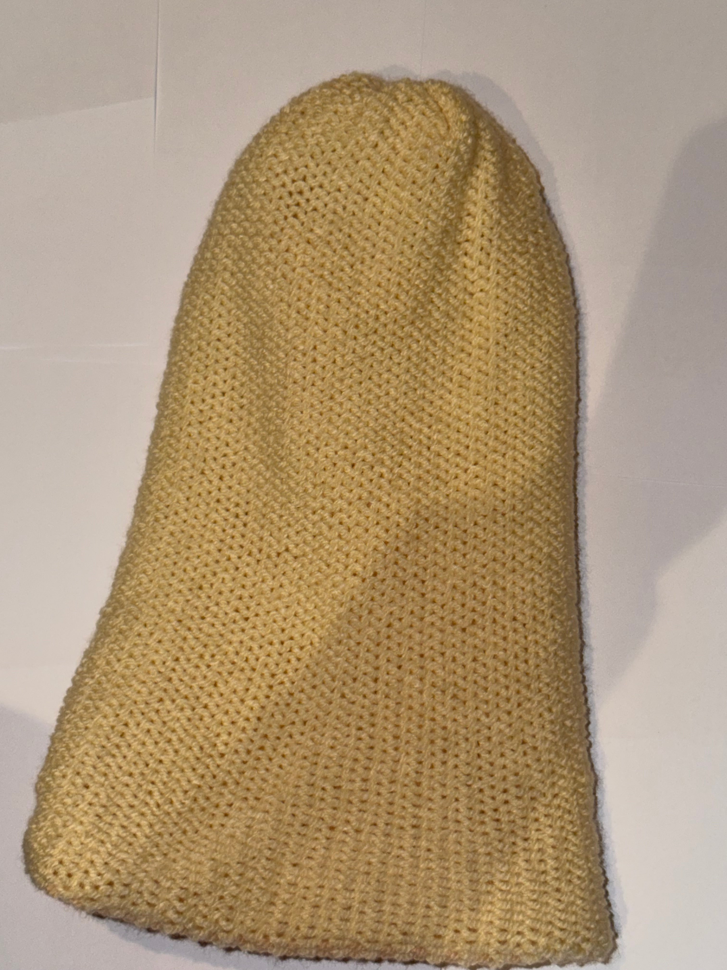 Handmade reversible wooly Beanie Cream and Cool Vanilla