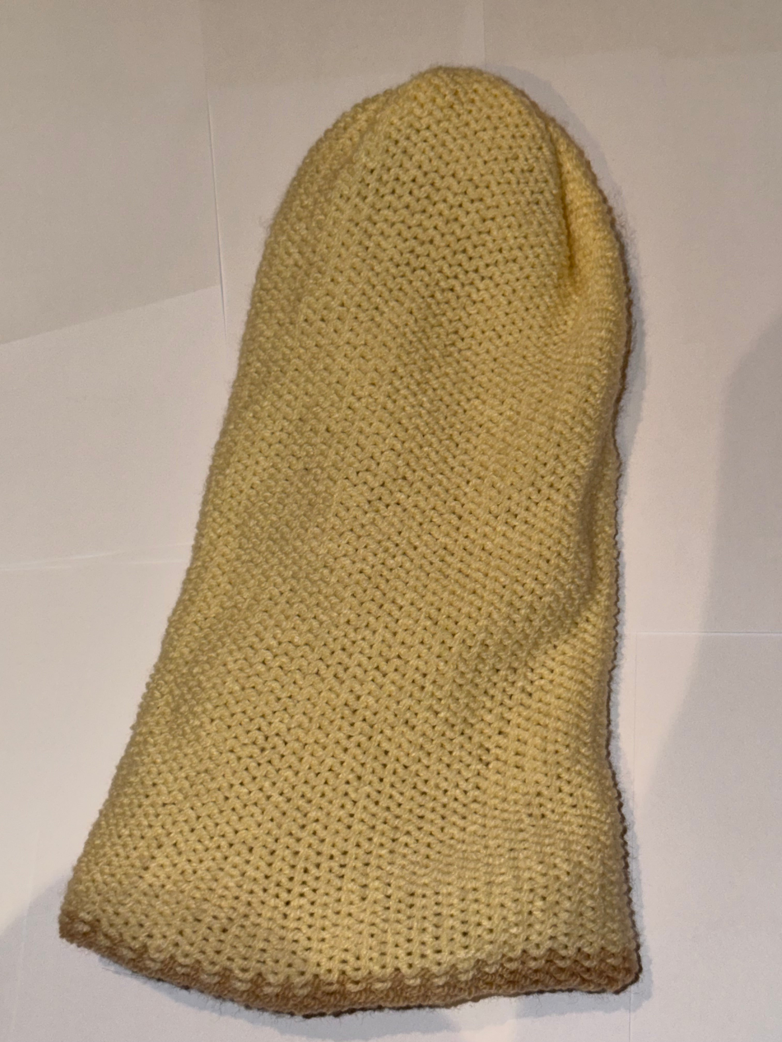 Handmade reversible wooly Beanie Honey and Cream