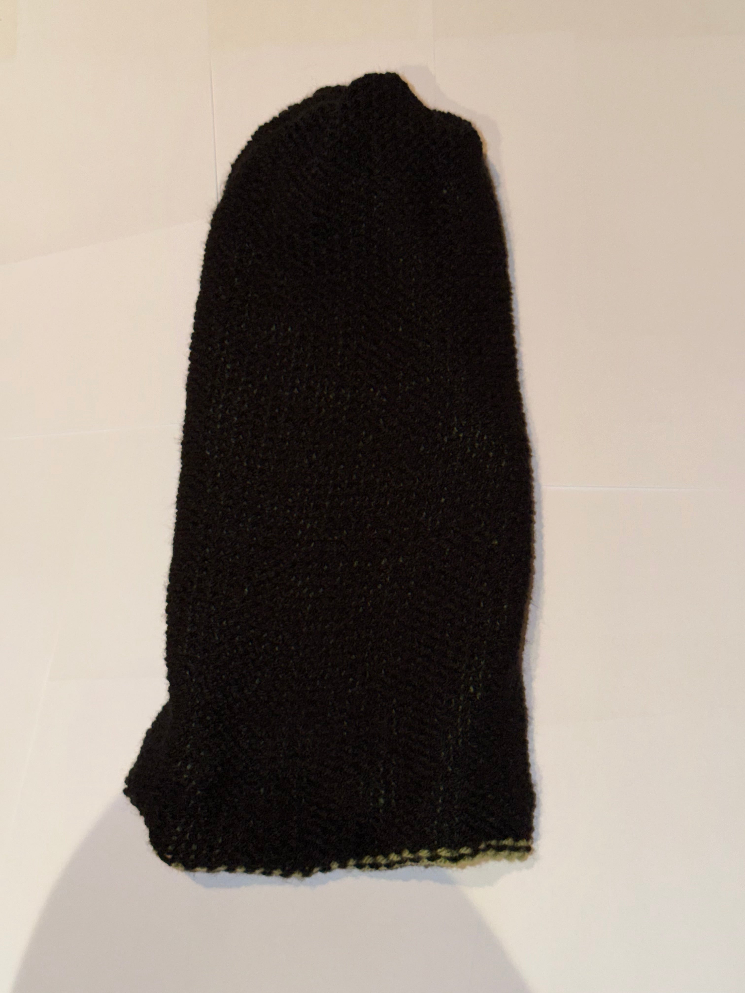 Handmade reversible wooly Beanie Sage Green and Black