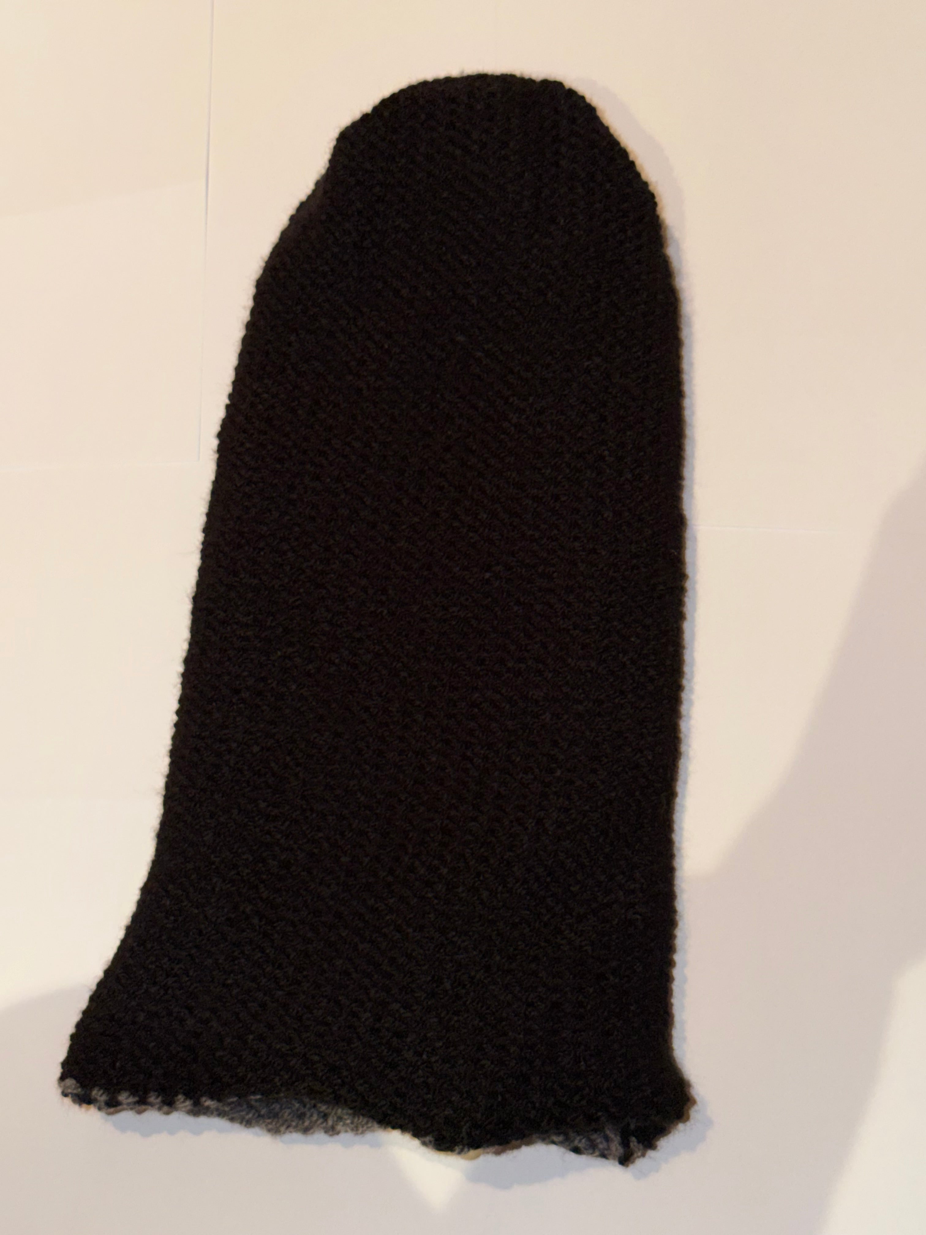 Handmade reversible wooly Beanie Dark Grey and Black