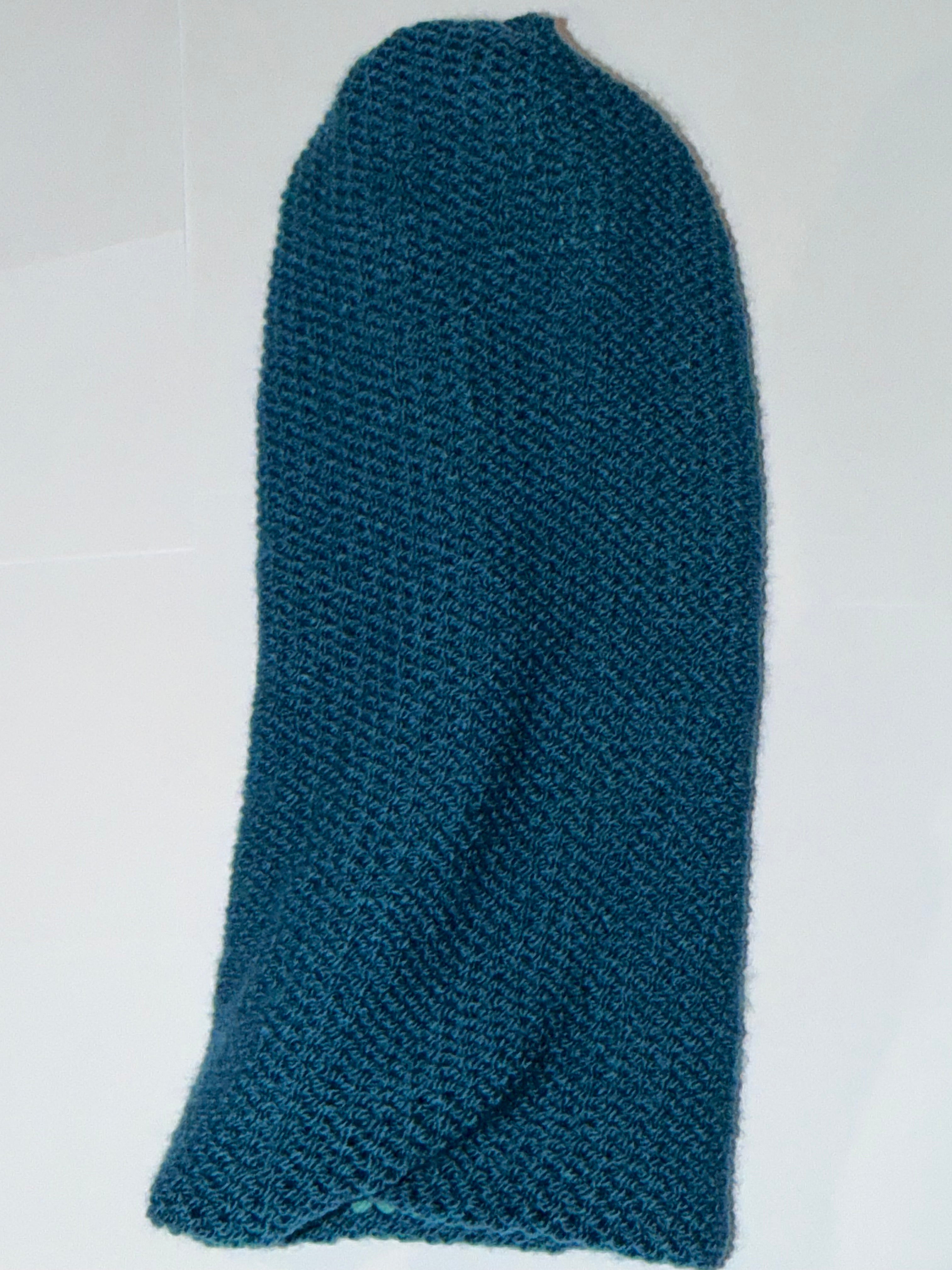 Handmade reversible wooly Beanie Petrol and Aqua